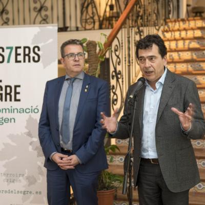 Tomàs Cusiné, Presidente de la DO Costers del Segre y Joan Talarn, Presidente de la Diputación de Lleida